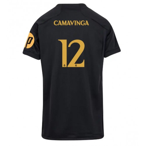 Dámy Fotbalový dres Real Madrid Eduardo Camavinga #12 2023-24 Třetí Krátký Rukáv